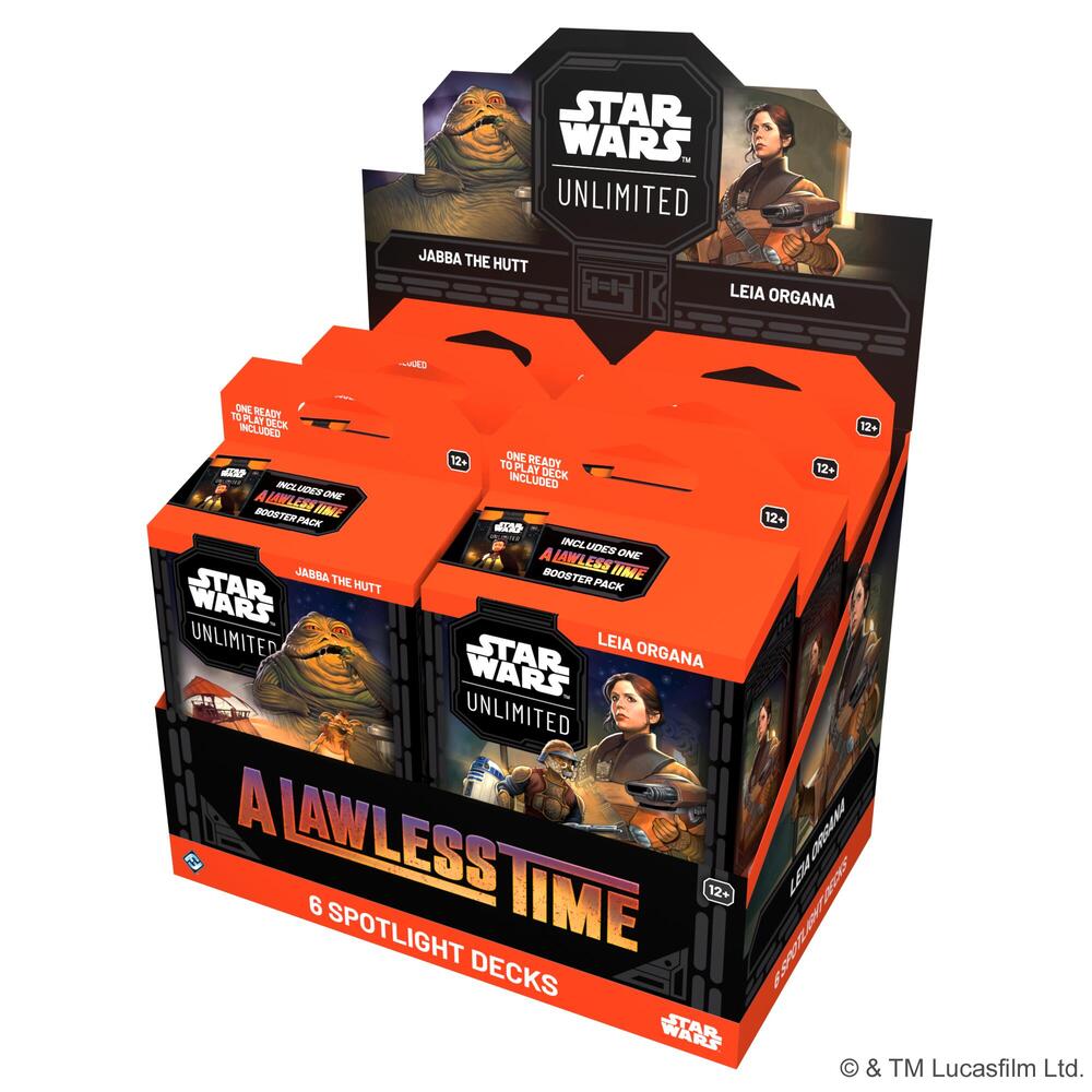 Star Wars Unlimited — A Lawless Time: Spotlight Deck Display — 6 mazos (Inglés)