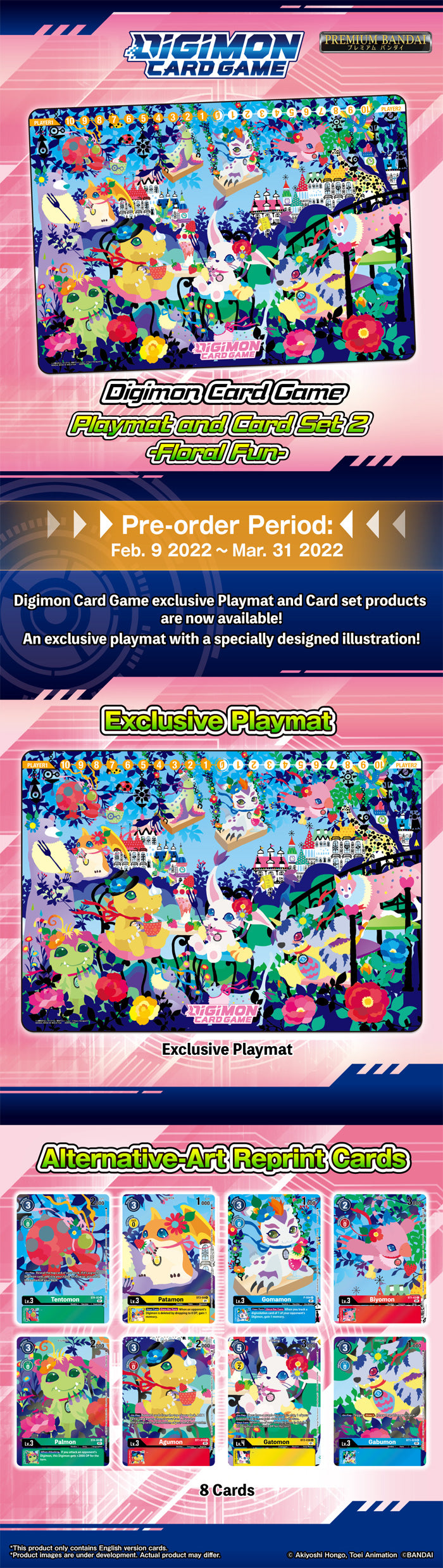 Digimon Card Game — Playmat & Card Set 2 Floral Fun (PB-09)