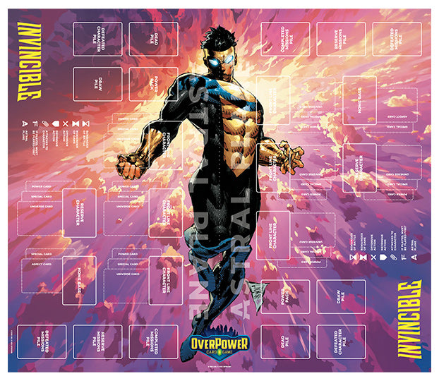 OverPower CCG: Skybound Premium Learn-to-Play Double Playmat- Invincible- Invincible