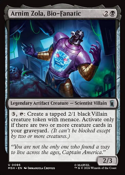 Arnim Zola, Bio-Fanatic #86 [MSH] [ENG] NM