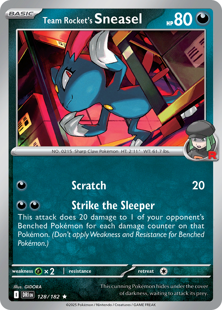 Team Rocket's Sneasel #128 [SV10] [ENG] NM Reverse Holo Energy