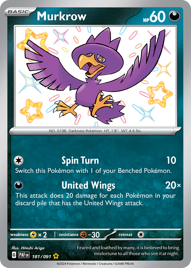 Murkrow #181 [SV4PT5] [ESP] NM Holo