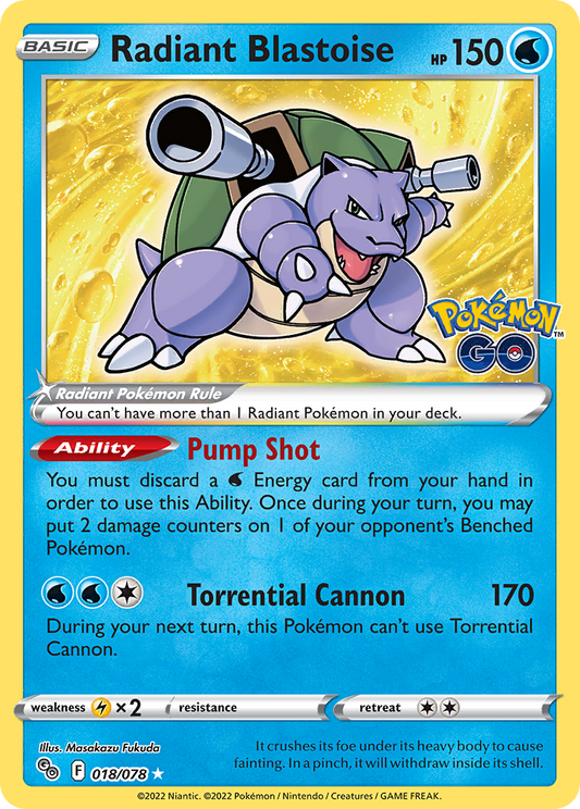 Radiant Blastoise #18 [PGO] [ESP] HP Holo Cross