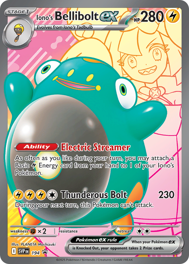 Iono's Bellibolt ex #194 [SVP] [ESP] NM Holo