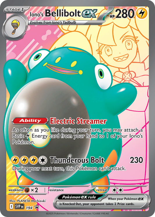 Iono's Bellibolt ex #194 [SVP] [ESP] NM Holo