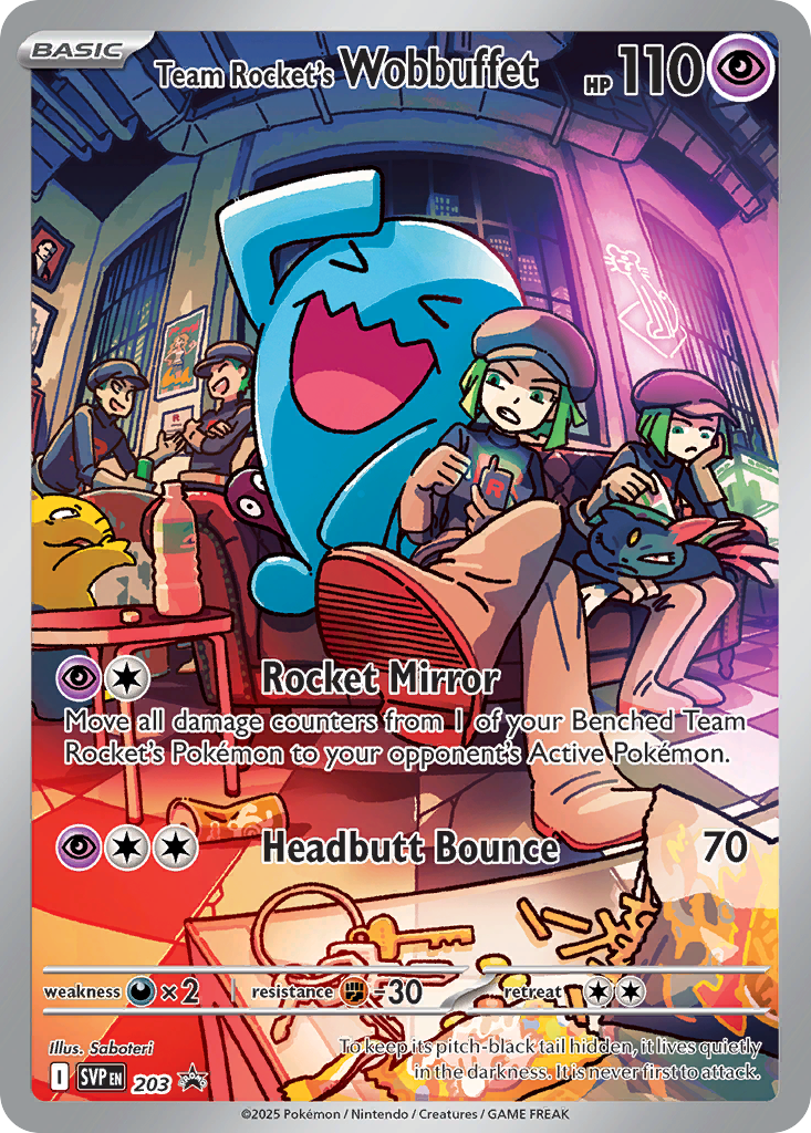 Team Rocket's Wobbuffet #203 [SVP] [ENG] NM Holo