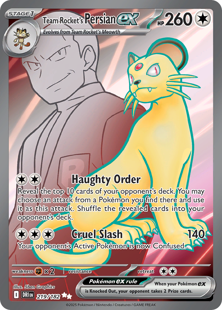 Team Rocket's Persian ex #219 [SV10] [ESP] NM Holo