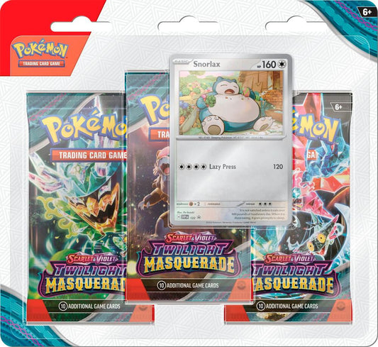 Pokémon TCG Twilight Masquerade — 3 Pack Blister [Snorlax] — En Inglés