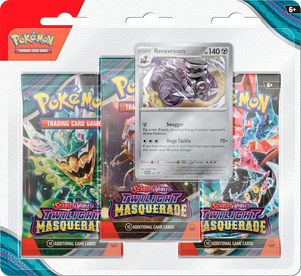 Pokémon TCG Twilight Masquerade — 3 Pack Blister [Revavroom] — En Español