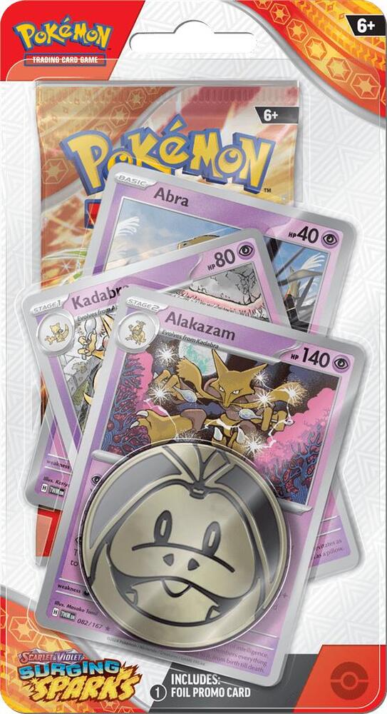 Pokémon TCG Surging Sparks — Premium Checklane Blister [Alakazam] — En Inglés