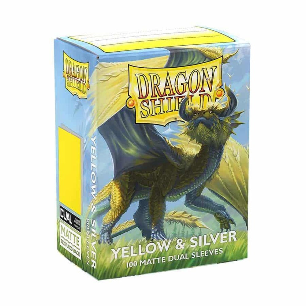 Dragon Shield Matte Dual Sleeves — Yellow & Silver