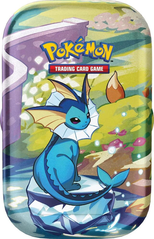 Pokémon TCG Prismatic Evolutions — Mini Tin [Vaporeon] — En Inglés