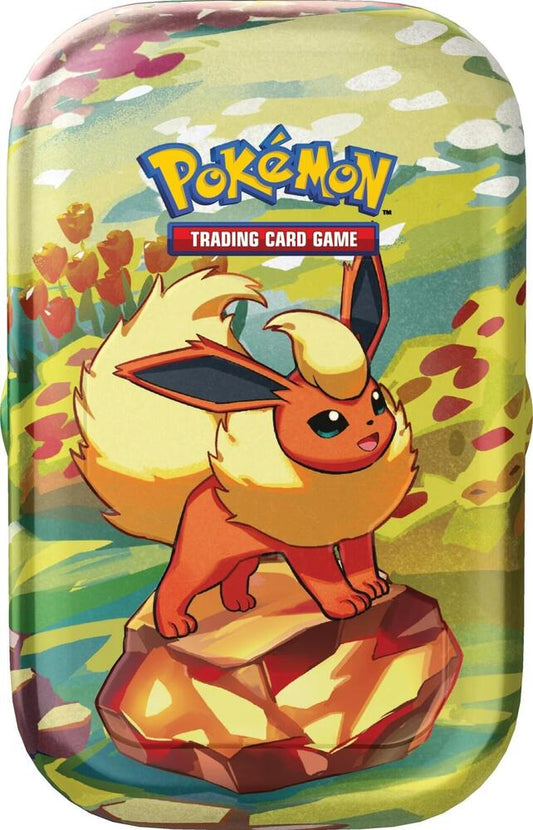 Pokémon TCG Prismatic Evolutions — Mini Tin [Flareon] — En Inglés