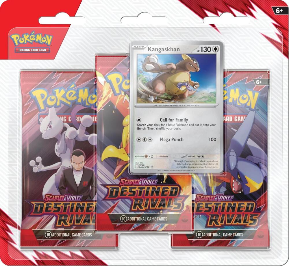 Pokémon TCG Destined Rivals — 3 Pack Blister [Kangaskhan] — En Inglés