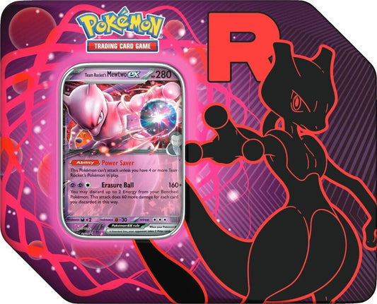 Pokémon TCG Destined Rivals — Team Rocket Tin [Team Rocket's Mewtwo ex] — En Español