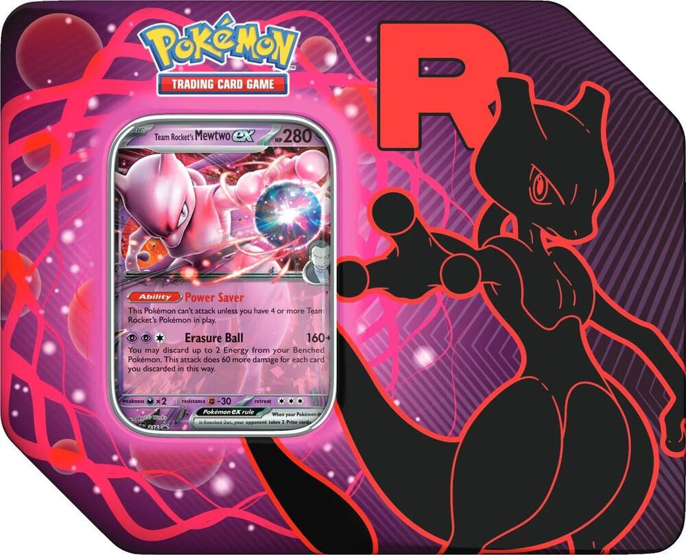 Pokémon TCG Destined Rivals — Team Rocket Tin [Team Rocket's Mewtwo ex] — En Inglés