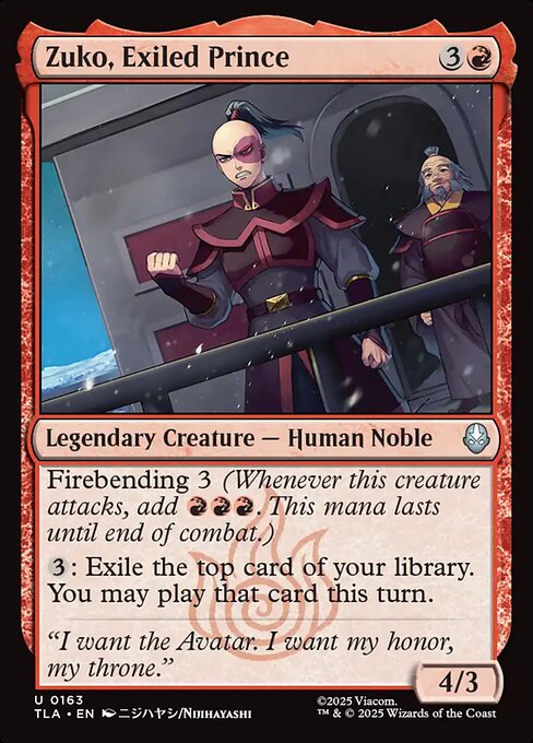 Zuko, Exiled Prince #163 [TLA] [ESP] NM