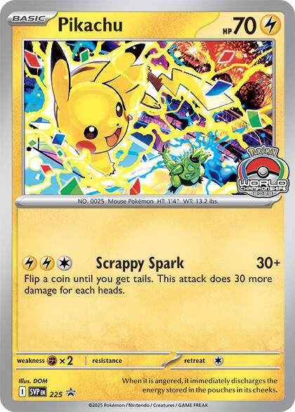 Pikachu #225 [SVP] [ESP] NM (Pokemon World Championship 2025)