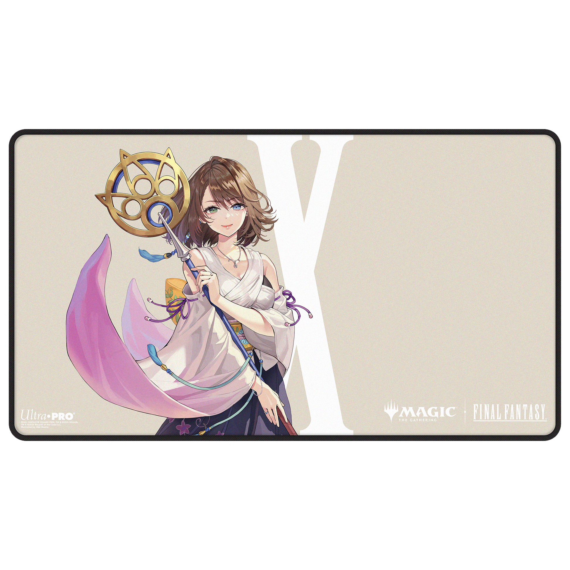 Magic: The Gathering — Playmat: MTG Black Stitched- Final Fantasy- Yuna, Grand Summoner