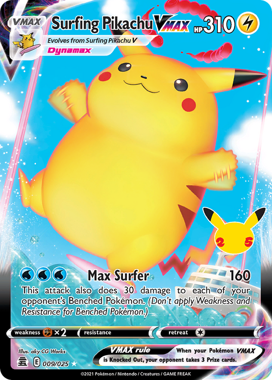 Surfing Pikachu VMAX #9 [CEL25] [ENG] NM Holo (25th Anniversary)