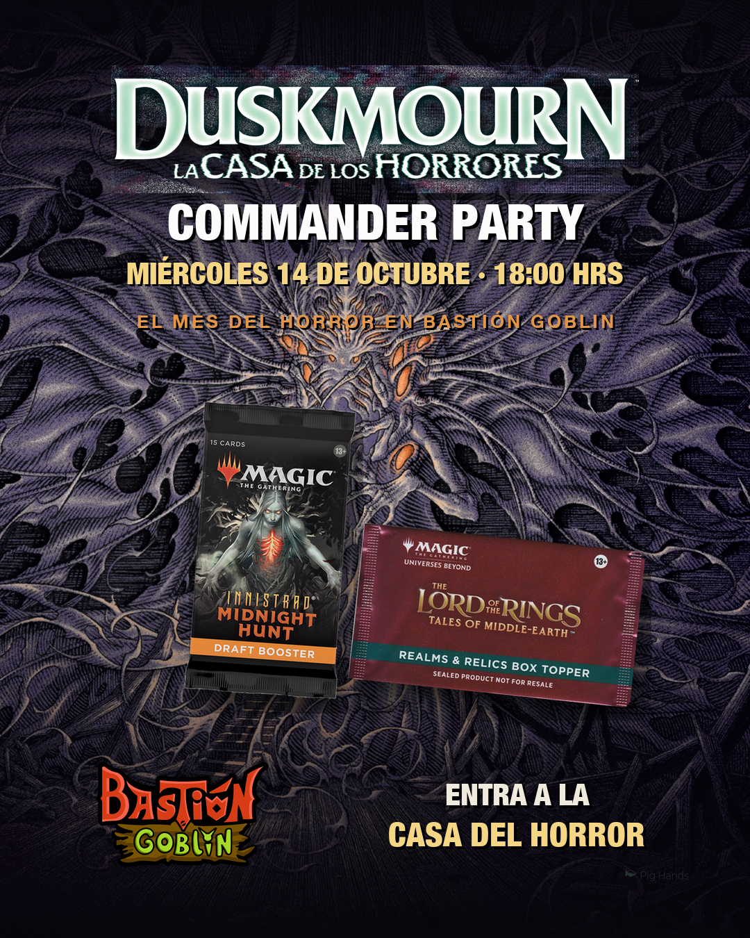 Entrada — Commander Party Duskmourn (Mié 14 Oct)