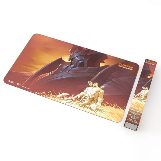 Playmat Riftbound Radiance de Mordekaiser — tapete de juego 60×35 cm con borde cosido