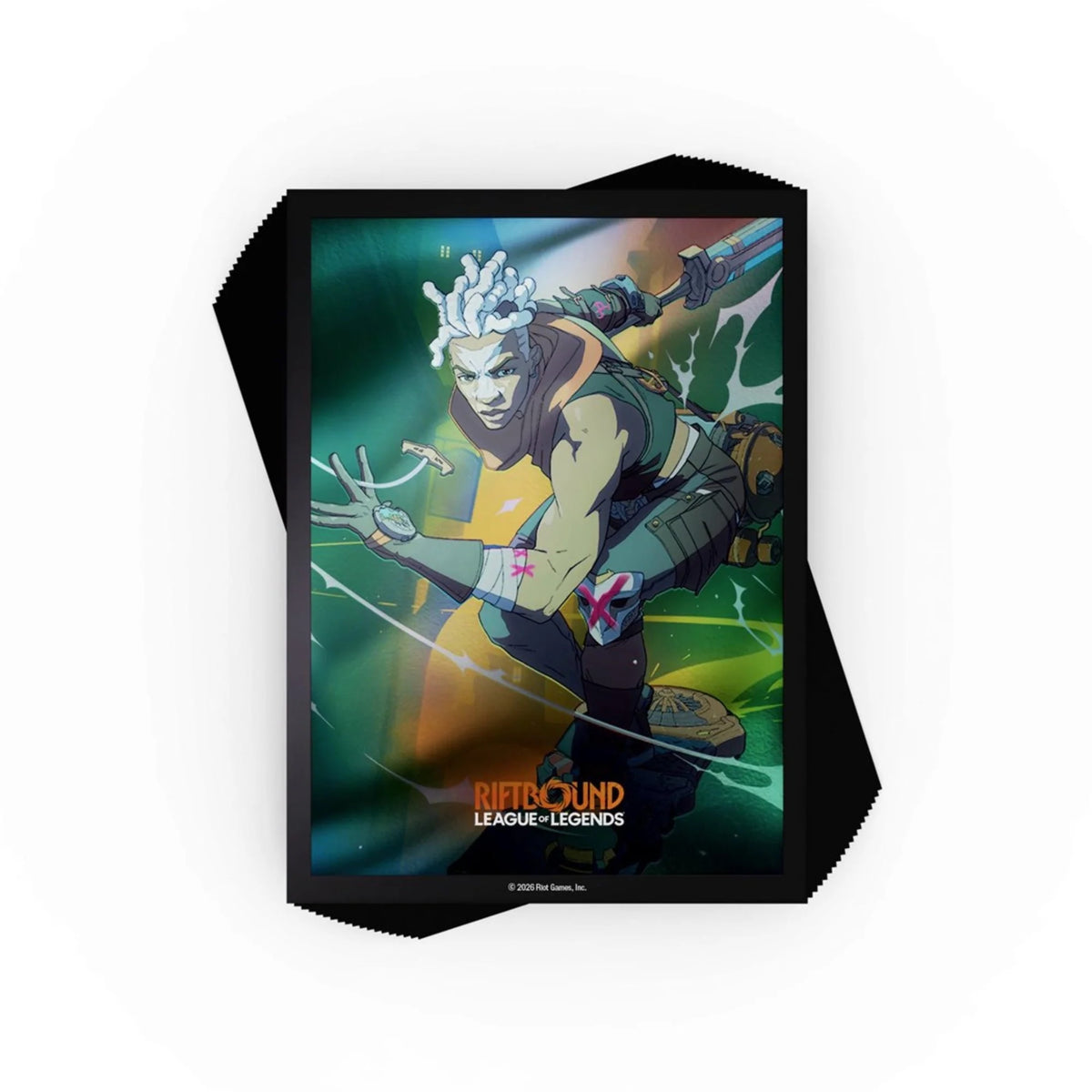 Fundas Riftbound Radiance de Ekko — pack de 70 micas tamaño estándar